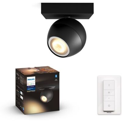 Philips Hue 8719514339248 LED bodové nástenné alebo stropné svietidlo Buckram 1x5W GU10 350lm 2200-6500K- stmievateľné, diaľkové ovládanie, Bluetooth, White Ambiance, čierna Philips Hue 8719514339248 LED bodové nástenné alebo stropné svietidlo Buckram 1x5W GU10 350lm 2200-6500K- stmievateľné, diaľkové ovládanie, Bluetooth, White Ambiance, čierna