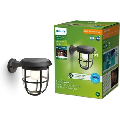 Philips 8720169267176 LED solárne vonkajšie nástenné svietidlo Radii 1,3W integrovaný LED zdroj 3000K Philips 8720169267176 LED solárne vonkajšie nástenné svietidlo Radii 1,3W integrovaný LED zdroj 3000K
