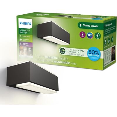Philips 8720169257337 LED vonkajšie nástenné svietidlo Stratosphere 3,8W integrovaný LED zdroj 800lm 4000K Philips 8720169257337 LED vonkajšie nástenné svietidlo Stratosphere 3,8W integrovaný LED zdroj 800lm 4000K