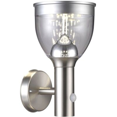 Globo 33435 LED vonkajšie solárne nástenné svietidlo Solarleuchte Edelstahl s pohybovým senzorom 1x6W 550lm 3000K IP44 - šedá Globo 33435 LED vonkajšie solárne nástenné svietidlo Solarleuchte Edelstahl s pohybovým senzorom 1x6W 550lm 3000K IP44 - šedá
