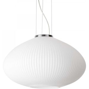 Ideal Lux 264523 závesné stropné svietidlo Plisse Sp1 1x60W E27 - chróm, biela Ideal Lux 264523 závesné stropné svietidlo Plisse Sp1 1x60W E27 - chróm, biela