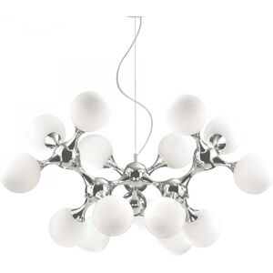 závesné svietidlo - luster Ideal lux Nodi 082073 - chróm / biela závesné svietidlo - luster Ideal lux Nodi 082073 - chróm / biela