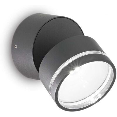 Ideal Lux 285467 LED vonkajšie nástenné svietidlo Omega Ap Round 1x7W 650lm 4000K IP54- antracit Ideal Lux 285467 LED vonkajšie nástenné svietidlo Omega Ap Round 1x7W 650lm 4000K IP54- antracit
