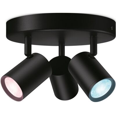 WiZ Colors 8719514554535 IMAGEO prisadené stropné bodové svietidlo 3xGU10 3x5W 345lm 2200-6500K RGB - čierna WiZ Colors 8719514554535 IMAGEO prisadené stropné bodové svietidlo 3xGU10 3x5W 345lm 2200-6500K RGB - čierna