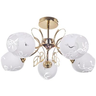 Rabalux 5099 prisadené stropné svietidlo Fauna 5x40W E27 - zlatá, biela Rabalux 5099 prisadené stropné svietidlo Fauna 5x40W E27 - zlatá, biela