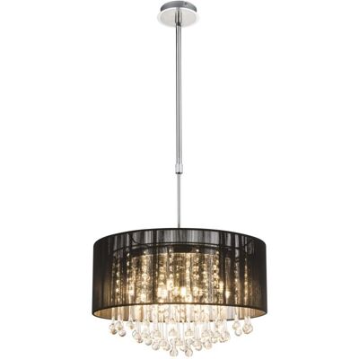 Globo 15095H závesné stropné svietidlo Bagana 12x3W G9 LED 840lm 3000K - nastaviteľná výška, žiarovky súčasťou balenia, chróm, čierna, krištáľ Globo 15095H závesné stropné svietidlo Bagana 12x3W G9 LED 840lm 3000K - nastaviteľná výška, žiarovky súčasťou balenia, chróm, čierna, krištáľ
