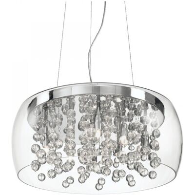 závesné svietidlo - luster Ideal lux AUDI 031750 - chróm / sklo závesné svietidlo - luster Ideal lux AUDI 031750 - chróm / sklo