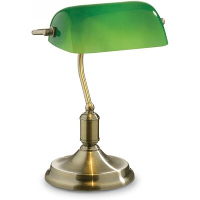 stolná lampa Ideal lux Lawyer 045030 - bronzová / zelená stolná lampa Ideal lux Lawyer 045030 - bronzová / zelená
