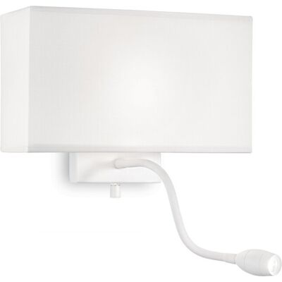 Ideal Lux 215693 LED nástenné svietidlo Hotel 1x60W+1W E27 55lm 3000K - biela Ideal Lux 215693 LED nástenné svietidlo Hotel 1x60W+1W E27 55lm 3000K - biela