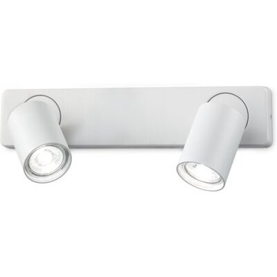 Ideal Lux 229041 stropná a nástenná bodová lampa Rudy 2x35W GU10 - biela Ideal Lux 229041 stropná a nástenná bodová lampa Rudy 2x35W GU10 - biela