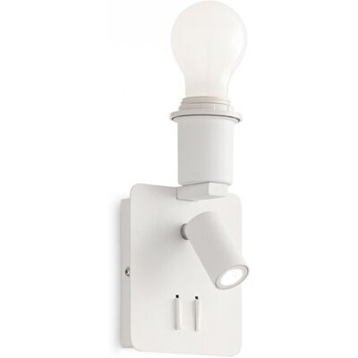 Ideal Lux 239521 nástenná lampička s vypínačom Gea Map bez tienidla 1x60W + 1x3W 3000K - biela Ideal Lux 239521 nástenná lampička s vypínačom Gea Map bez tienidla 1x60W + 1x3W 3000K - biela