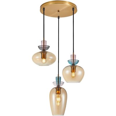 Italux PND-31882-3A-GD-AMB závesné stropné svietidlo Fanda 40W E27 zlatá Italux PND-31882-3A-GD-AMB závesné stropné svietidlo Fanda 40W E27 zlatá
