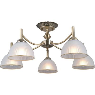 Italux PND-40653-5-ABR-WH prisadené stropné svietidlo Fener 40W E27 mosadz opálová Italux PND-40653-5-ABR-WH prisadené stropné svietidlo Fener 40W E27 mosadz opálová