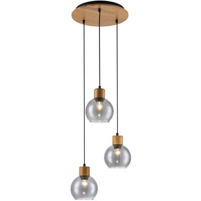 Italux PND-67505-3-WD závesné stropné svietidlo Velma 40W E27 dekor dreva dymová Italux PND-67505-3-WD závesné stropné svietidlo Velma 40W E27 dekor dreva dymová
