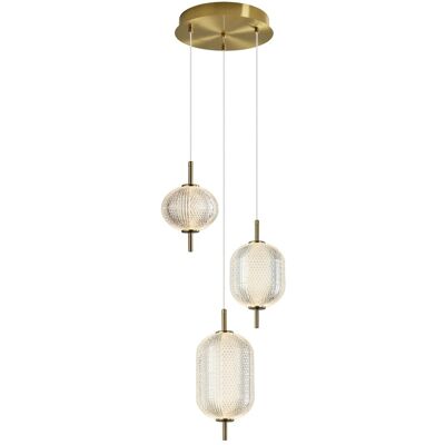 Italux PND-81438-3-GD LED závesné stropné svietidlo Corado 23W integrovaný LED zdroj 3000K zlatá číra Italux PND-81438-3-GD LED závesné stropné svietidlo Corado 23W integrovaný LED zdroj 3000K zlatá číra