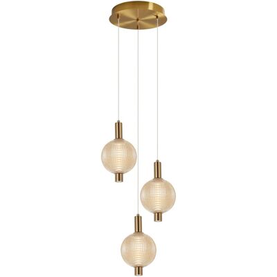 Italux PND-83631-3-AB-AMB LED závesné stropné svietidlo Lenti 18W integrovaný LED zdroj 3000K na lanku zlatá čierna Italux PND-83631-3-AB-AMB LED závesné stropné svietidlo Lenti 18W integrovaný LED zdroj 3000K na lanku zlatá čierna