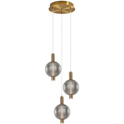 Italux PND-83631-3-BRO-SG LED závesné stropné svietidlo Lenti 18W integrovaný LED zdroj 3000K na lanku zlatá čierna Italux PND-83631-3-BRO-SG LED závesné stropné svietidlo Lenti 18W integrovaný LED zdroj 3000K na lanku zlatá čierna