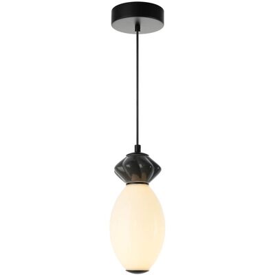 Italux PND-94921-1B-BK LED závesné stropné svietidlo Balos 7W integrovaný LED zdroj 3000K čierna sivá opálová Italux PND-94921-1B-BK LED závesné stropné svietidlo Balos 7W integrovaný LED zdroj 3000K čierna sivá opálová