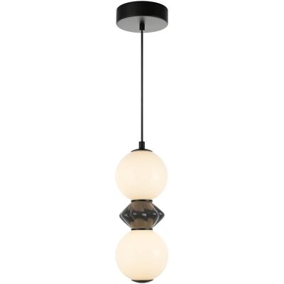 Italux PND-94921-2A-BK LED závesné stropné svietidlo Balos 10W integrovaný LED zdroj 3000K čierna sivá opálová Italux PND-94921-2A-BK LED závesné stropné svietidlo Balos 10W integrovaný LED zdroj 3000K čierna sivá opálová