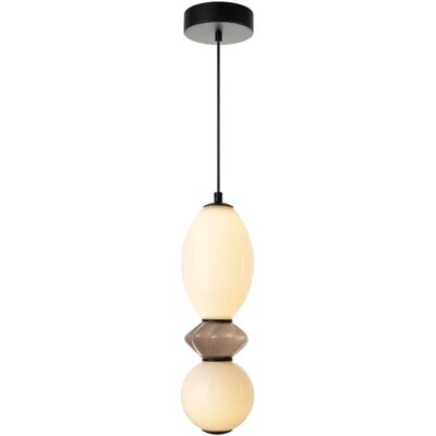 Italux PND-94921-2B-BK LED závesné stropné svietidlo Balos 12W integrovaný LED zdroj 3000K čierna hnedá opálová Italux PND-94921-2B-BK LED závesné stropné svietidlo Balos 12W integrovaný LED zdroj 3000K čierna hnedá opálová