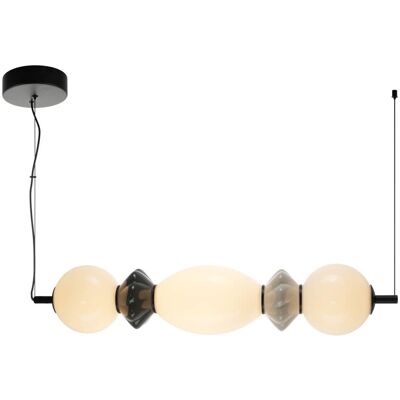 Italux PND-94921-3A-BK LED závesné stropné svietidlo Balos 14W integrovaný LED zdroj 3000K čierna sivá opálová Italux PND-94921-3A-BK LED závesné stropné svietidlo Balos 14W integrovaný LED zdroj 3000K čierna sivá opálová