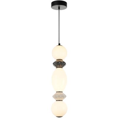 Italux PND-94921-3V-BK LED závesné stropné svietidlo Balos 14W integrovaný LED zdroj 3000K čierna sivá opálová Italux PND-94921-3V-BK LED závesné stropné svietidlo Balos 14W integrovaný LED zdroj 3000K čierna sivá opálová