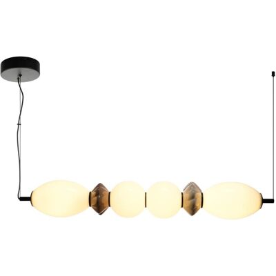 Italux PND-94921-4A-BK LED závesné stropné svietidlo Balos 23W integrovaný LED zdroj 3000K čierna hnedá opálová Italux PND-94921-4A-BK LED závesné stropné svietidlo Balos 23W integrovaný LED zdroj 3000K čierna hnedá opálová