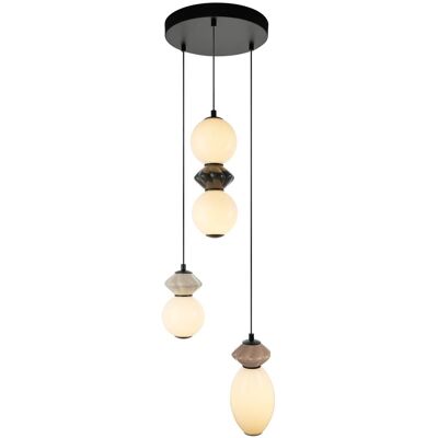 Italux PND-94921-4R-BK LED závesné stropné svietidlo Balos 19W integrovaný LED zdroj 3000K sivá opálová Italux PND-94921-4R-BK LED závesné stropné svietidlo Balos 19W integrovaný LED zdroj 3000K sivá opálová