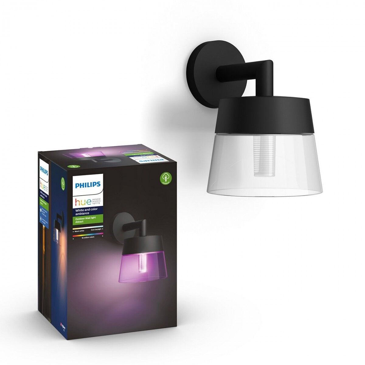 Philips Hue 17461/30 / P7 LED vonkajšie nástenné svietidlo Attract 1x8W   RGB - White and Color Ambiance