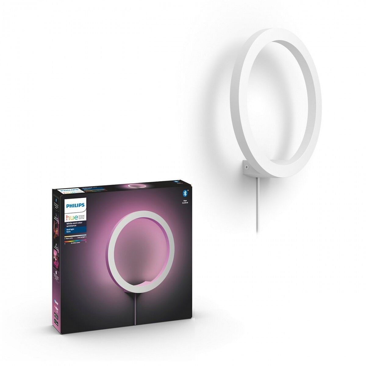 Philips Hue 40901/31 / P9 LED nástenné svietidlo Sana 1x20W   2200-6500K - Bluetooth, White and Color Ambiance