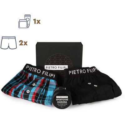 Pánska darčeková sada 2PACK trenky a vazelína na intimné partie Pietro Filipi (3PGZ1) XL Pánska darčeková sada 2PACK trenky a vazelína na intimné partie Pietro Filipi (3PGZ1) XL