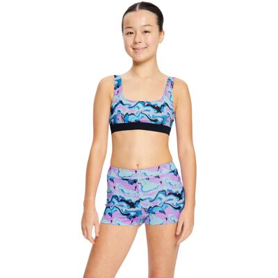 Dievčenské menštruačné plavky Modibodi Performance Hi Waist Short Super Marble Blueh spodný diel (DMPMPHWSSMB) 8-10 rokov Dievčenské menštruačné plavky Modibodi Performance Hi Waist Short Super Marble Blueh spodný diel (DMPMPHWSSMB) 8-10 rokov