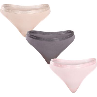 3PACK dámske tangá Tommy Hilfiger nadrozmer viacfarebná (UW0UW04480 0R4) XL 3PACK dámske tangá Tommy Hilfiger nadrozmer viacfarebná (UW0UW04480 0R4) XL