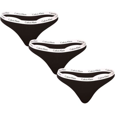 3PACK dámske tangá Calvin Klein čierne (QD3587E-001) XL 3PACK dámske tangá Calvin Klein čierne (QD3587E-001) XL