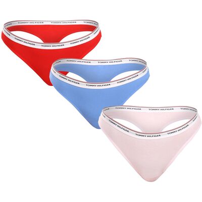 3PACK dámske tangá Tommy Hilfiger nadrozmer viacfarebná (UW0UW04894 0WR) XL 3PACK dámske tangá Tommy Hilfiger nadrozmer viacfarebná (UW0UW04894 0WR) XL