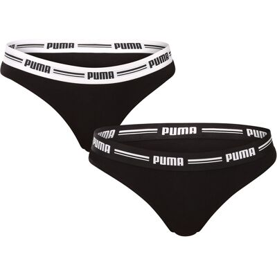 2PACK dámske tangá Puma čierne (603034001 200) XL 2PACK dámske tangá Puma čierne (603034001 200) XL