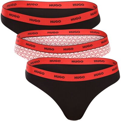 3PACK dámske tangá HUGO viacfarebná (50545703 695) XXL 3PACK dámske tangá HUGO viacfarebná (50545703 695) XXL