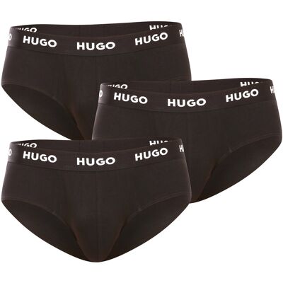 3PACK pánske slipy HUGO čierné (50469763 001) M 3PACK pánske slipy HUGO čierné (50469763 001) M