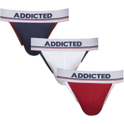 3PACK pánske tangá Addicted viacfarebné (AD1011P-3COL) M 3PACK pánske tangá Addicted viacfarebné (AD1011P-3COL) M