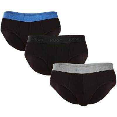3PACK pánske slipy HUGO čierné (50532570 008) L 3PACK pánske slipy HUGO čierné (50532570 008) L