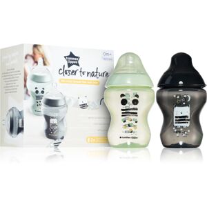 Tommee Tippee Closer To Nature Anti-colic Ollie and Pip dojčenská fľaša Slow Flow 0m+ 2x260 ml