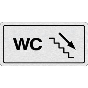 B2B Partner Nalepovacia tabuľka na dvere - WC doprava po schodoch dole B2B Partner Nalepovacia tabuľka na dvere - WC doprava po schodoch dole