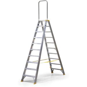 B2B Partner Obojstranné hliníkové schodíky ALVE FORTE s madlom, 2x10 stupňov, výška 2,12 m B2B Partner Obojstranné hliníkové schodíky ALVE FORTE s madlom, 2x10 stupňov, výška 2,12 m
