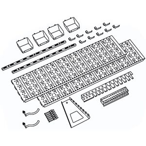 Panel na náradie a boxy ELEMENT SYSTEM, sada s 19 držiakmi na náradie a 4 boxy Panel na náradie a boxy ELEMENT SYSTEM, sada s 19 držiakmi na náradie a 4 boxy