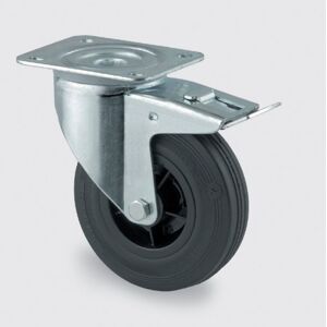 Transportné koliesko TENTE otočné s brzdou 100 mm, čierna guma Transportné koliesko TENTE otočné s brzdou 100 mm, čierna guma