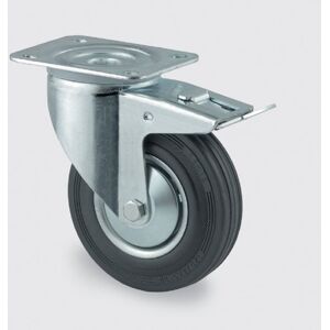 Transportné koliesko TENTE s krytom 160 mm, otočné s brzdou, čierna guma Transportné koliesko TENTE s krytom 160 mm, otočné s brzdou, čierna guma