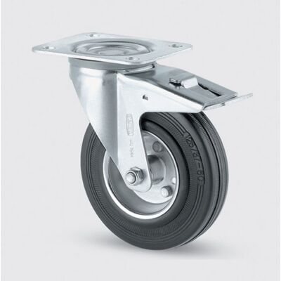 Transportné koliesko TENTE 160 mm, otočné s brzdou, čierna guma Transportné koliesko TENTE 160 mm, otočné s brzdou, čierna guma