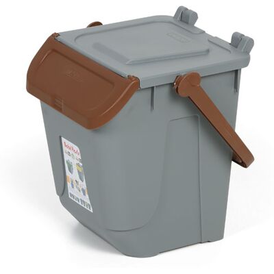 Mobil Plastic Plastový odpadkový kôš na triedenie odpadu ECOLOGY, 25 l, sivá/hnedá Mobil Plastic Plastový odpadkový kôš na triedenie odpadu ECOLOGY, 25 l, sivá/hnedá