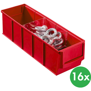 Allit Plastový regálový box ShelfBox typ A - 91 x 300 x 81 mm, 16 ks, červený Allit Plastový regálový box ShelfBox typ A - 91 x 300 x 81 mm, 16 ks, červený
