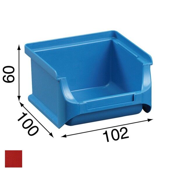 Allit Plastové boxy na drobný materiál - 102 x 100 x 60 mm, červené
